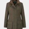 Surrey Ladies Tweed Coat In Hemlock - Regular Fit