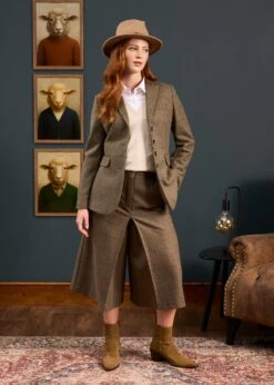 Surrey Ladies Tweed Culottes In Seabrook -Elegant Wear World Surrey Ladies Tweed Cullotes Seabrook 3