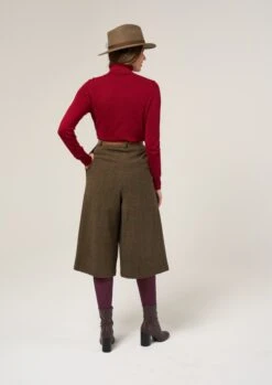 Surrey Ladies Tweed Culottes In Hemlock -Elegant Wear World Surrey Ladies Tweed Culottes Hemlock 3