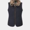 Surrey Ladies Tweed Gilet In Blue -Elegant Wear World Surrey Ladies Tweed Gilet Blue