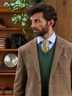 Surrey Tweed Lined Blazer In Sycamore - Regular Fit -Elegant Wear World Surrey Tweed Blazer Mens Sycamore 4