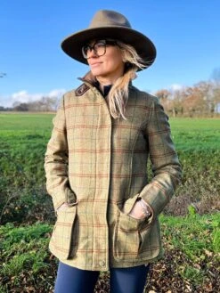 Surrey Ladies Tweed Coat In Clover - Regular Fit -Elegant Wear World Surrey Tweed Jacket Ladies