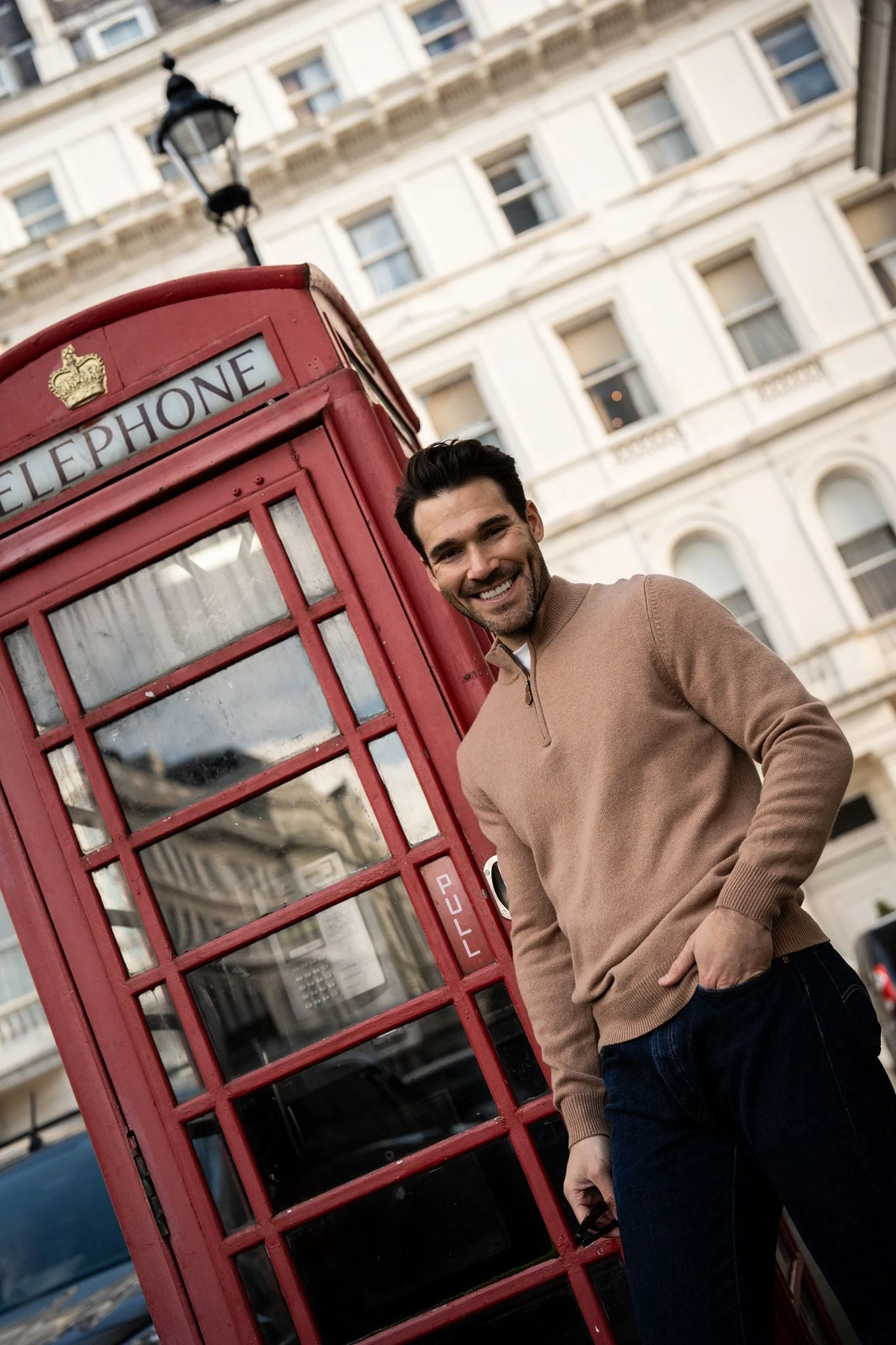 Sutherland Lambswool 1/4 Zip Jumper In Camel - Regular Fit 4 Sutherland Lambswool 1/4 Zip Jumper In Camel - Regular Fit - Image 4