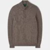 Sutherland Lambswool 1/4 Zip Jumper In Vole - Regular Fit -Elegant Wear World Sutherland Mens Lambswool Quater Zip Jumper Vole