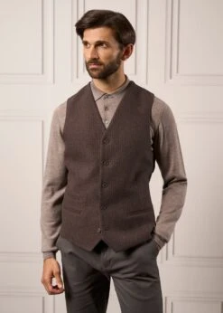 Hindhead Men's Merino Wool Polo Shirt In Mushroom - Regular Fit -Elegant Wear World Tweed Waistcoat Mens Surrey Bramble 1 9fce43f7 8b71 4948 a327 b6fd45c225bb
