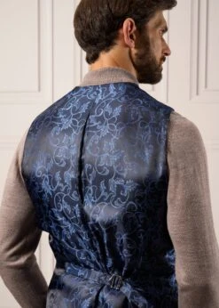 Surrey Men's Tweed Lined Country Waistcoat In Bramble - Regular Fit -Elegant Wear World Tweed Waistcoat Mens Surrey Bramble 3