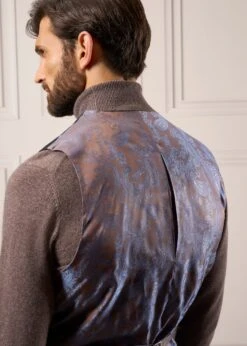 Surrey Men's Tweed Lined Country Waistcoat In Green Check - Regular Fit -Elegant Wear World Tweed Waistcoat Mens Surrey Green Check 2