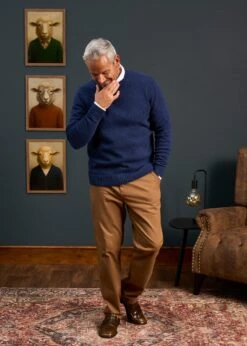 Kinnadie Supersoft Shetland Indigo Jumper - Regular Fit -Elegant Wear World alan paine knitwear aw25 106