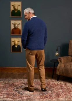 Kinnadie Supersoft Shetland Indigo Jumper - Regular Fit -Elegant Wear World alan paine knitwear aw25 107