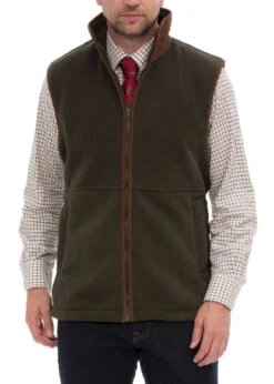 Aylsham Men's Fleece Gilet In Green - Regular Fit -Elegant Wear World alan paine aylsham men s waistcoat in green 1 8