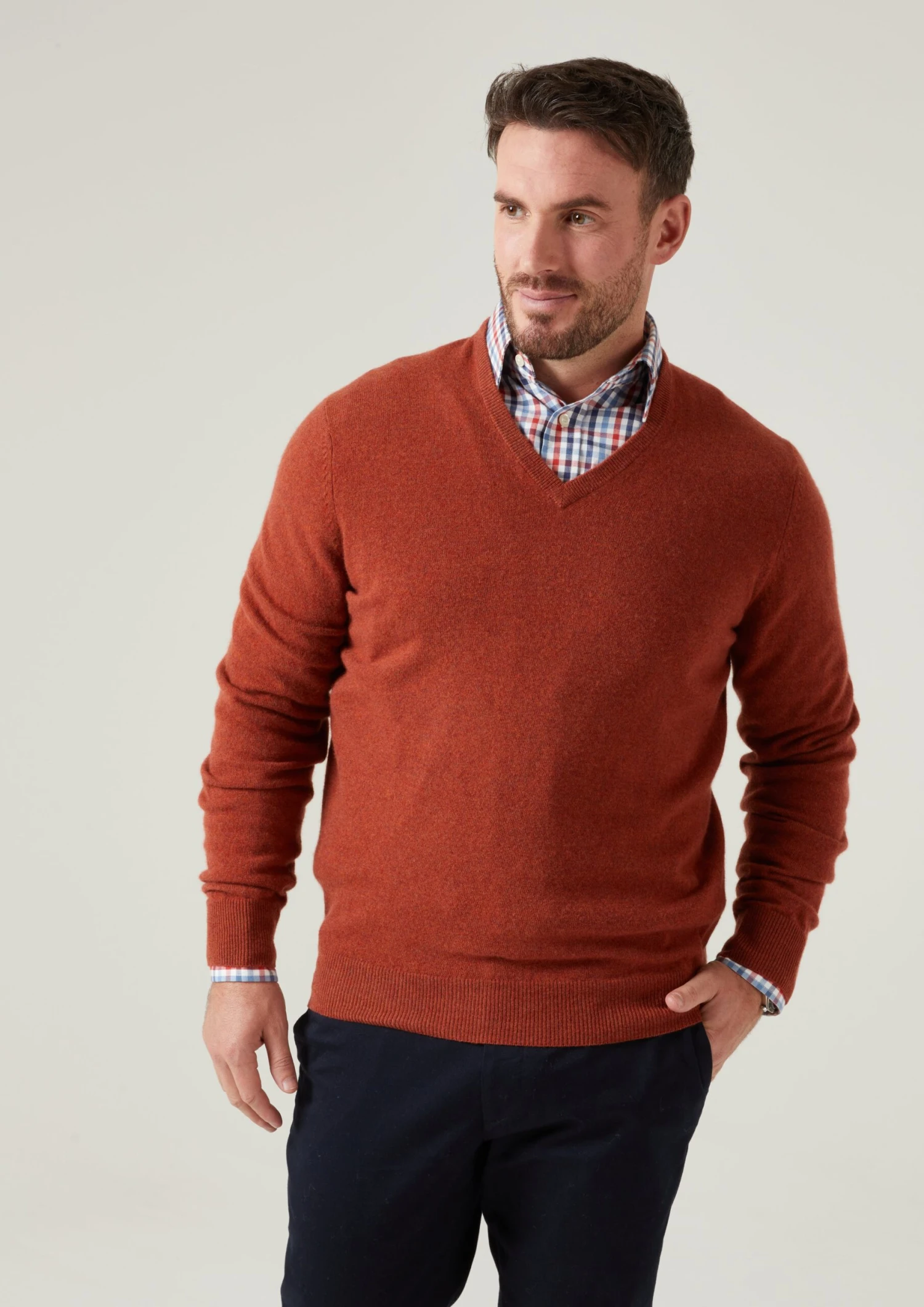 Albury Geelong Wool Jumper In Tiger - Regular Fit 2 Albury Geelong Wool Jumper In Tiger - Regular Fit - Image 2
