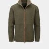 Aylsham Men's Fleece Jacket In Green Herringbone - Regular Fit -Elegant Wear World ap aylsham mens jacket green herringbone