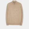 Hanbury Cashmere Zipped Mock Neck Jumper In Linen - Regular Fit 20 Hanbury Cashmere Zipped Mock Neck Jumper In Linen - Regular Fit -Elegant Wear World ap m 101b68 hanbury linen 1