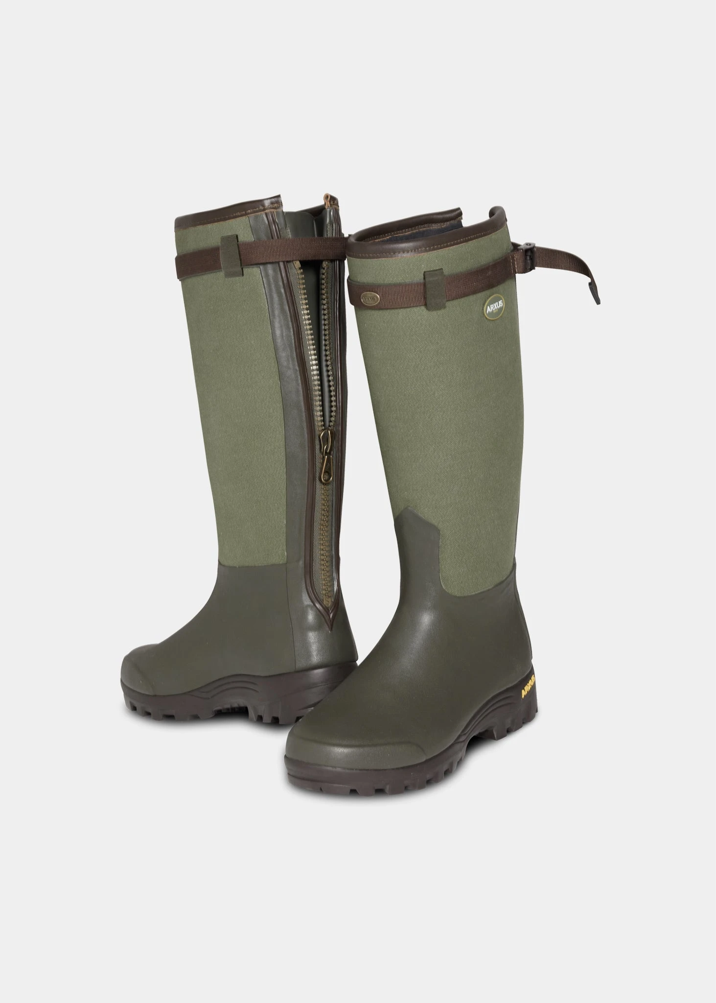 Arxus Primo Canvas Zip Boot In Olive 1 Arxus Primo Canvas Zip Boot In Olive