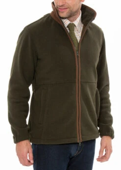 Aylsham Men's Fleece Windblock In Green - Regular Fit -Elegant Wear World aylgjkt green 1 1
