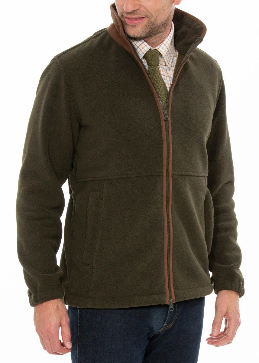 Aylsham Men's Fleece Jacket In Green - Regular Fit 2 Aylsham Men's Fleece Jacket In Green - Regular Fit - Image 2