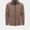Aylsham Men's Fleece Jacket In Brown Herringbone - Regular Fit -Elegant Wear World aylsham mens fleece jacket brown herringbone