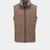 Aylsham Men's Fleece Gilet In Brown Herringbone - Regular Fit -Elegant Wear World aylsham mens fleece waistcoat brown herringbone