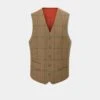 Combrook Men's Tweed Lined-Back Waistcoat In Thyme - Regular Fit -Elegant Wear World combrook mens tweed waistcoat thyme 1