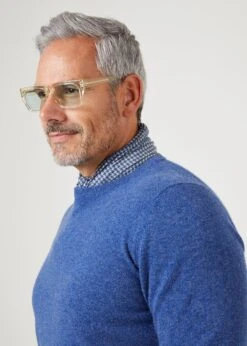 Brisbane Geelong Wool Jumper In Indigo - Regular Fit -Elegant Wear World geelong wool jumper indigo 6