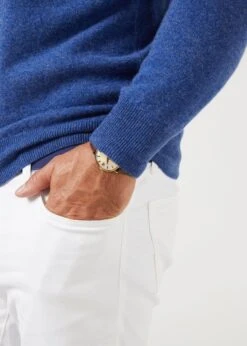 Brisbane Geelong Wool Jumper In Indigo - Regular Fit -Elegant Wear World geelong wool jumper indigo 7