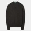 Albury Geelong Wool Jumper In Cocoa - Regular Fit -Elegant Wear World geelong wool vee neck sweater Cocoa