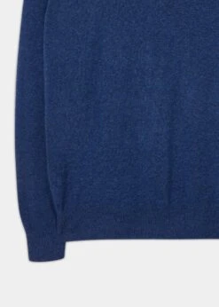Albury Geelong Wool Jumper In Indigo - Regular Fit -Elegant Wear World geelong wool vee neck sweater indigo 3