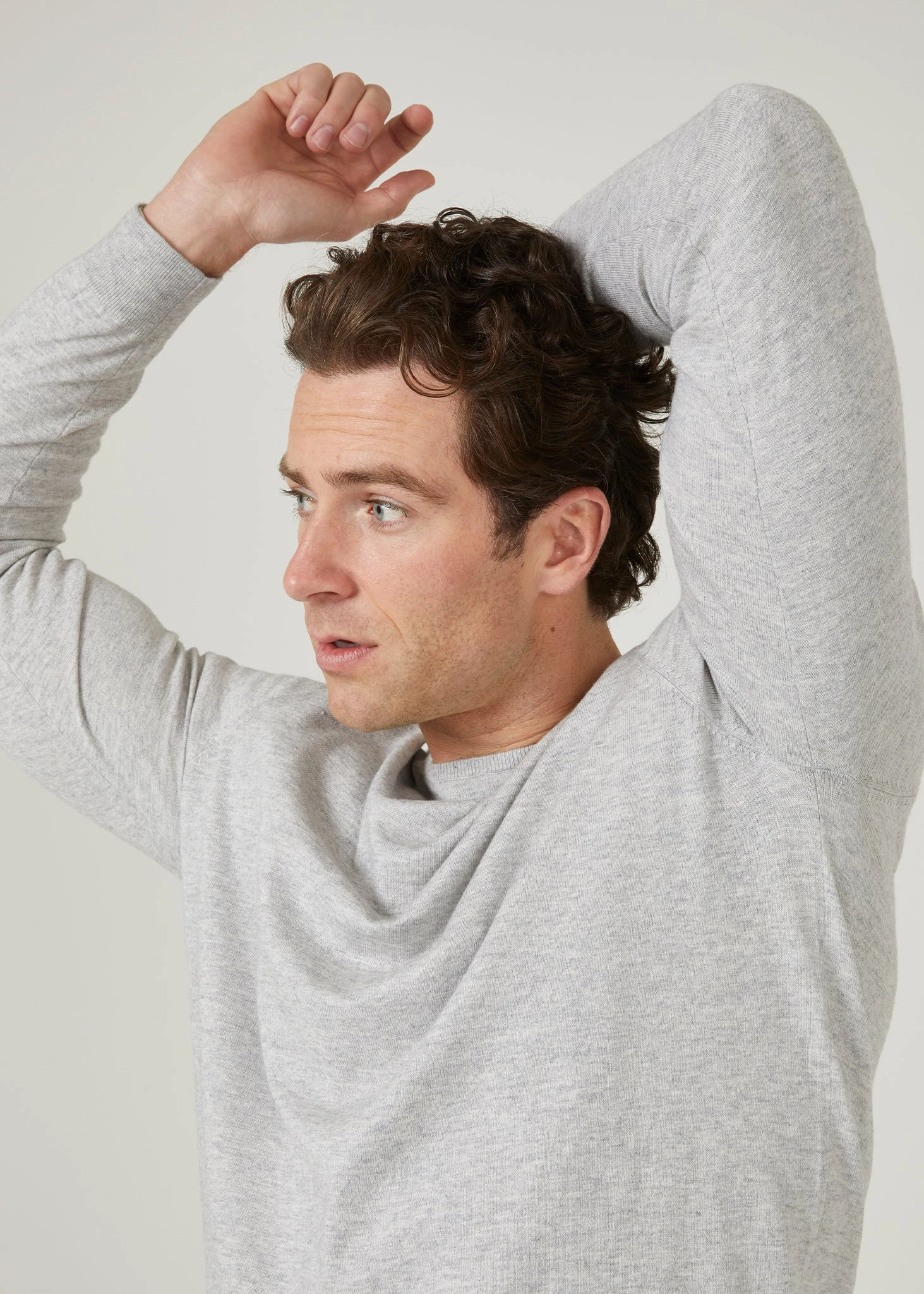 Harlington Luxury Cotton Jumper In Dove 6 Harlington Luxury Cotton Jumper In Dove - Image 6