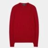 Honley Cotton Cashmere Cable Knit Jumper In Rosso 8 Honley Cotton Cashmere Cable Knit Jumper In Rosso -Elegant Wear World honley cotton cashmere cable knit jumper in rosso