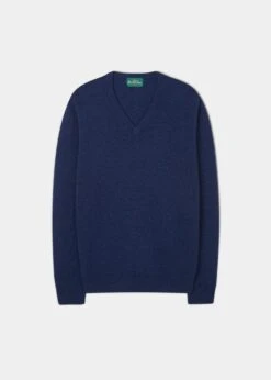 Kilsyth Men's Lambswool Jumper In Indigo - Regular Fit