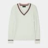 Ladies Cable Knit Cricket Jumper In Ecru -Elegant Wear World ladies cable knit cricket jumper ecru