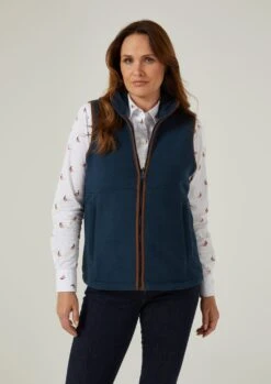 Aylsham Ladies Fleece Gilet In Blue Steel - Regular Fit -Elegant Wear World ladies fleece gilet blue steel 2