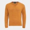 Streetly Men's V Neck Jumper In Gazelle - Classic Fit -Elegant Wear World lambswool vee neck jumper Gazelle