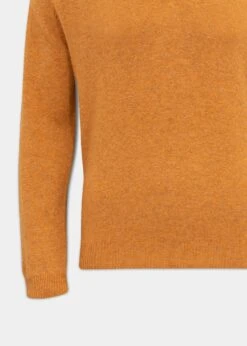 Streetly Men's V Neck Jumper In Gazelle - Classic Fit -Elegant Wear World lambswool vee neck jumper Gazelle 3