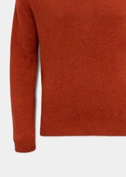 Streetly Men's V Neck Jumper In Tiger - Classic Fit -Elegant Wear World lambswool vee neck jumper tiger 3