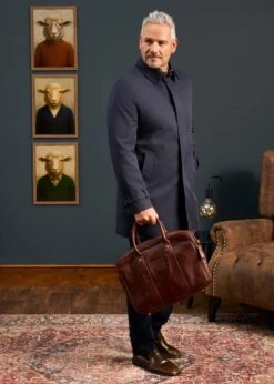 Elegant Wear World -Elegant Wear World leather laptop bag oak 1