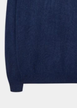 Lenzie Men's Lambswool Jumper In Indigo - Regular Fit -Elegant Wear World lenzie lambswool jumper indigo 3