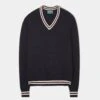 Limited Edition Commemorative Lambswool Sweater In Navy -Elegant Wear World limited edition cricket navy 1