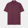 Weymouth Washed Effect Polo Shirt In Claret -Elegant Wear World ls1624n weymouth short sleeve polo claret