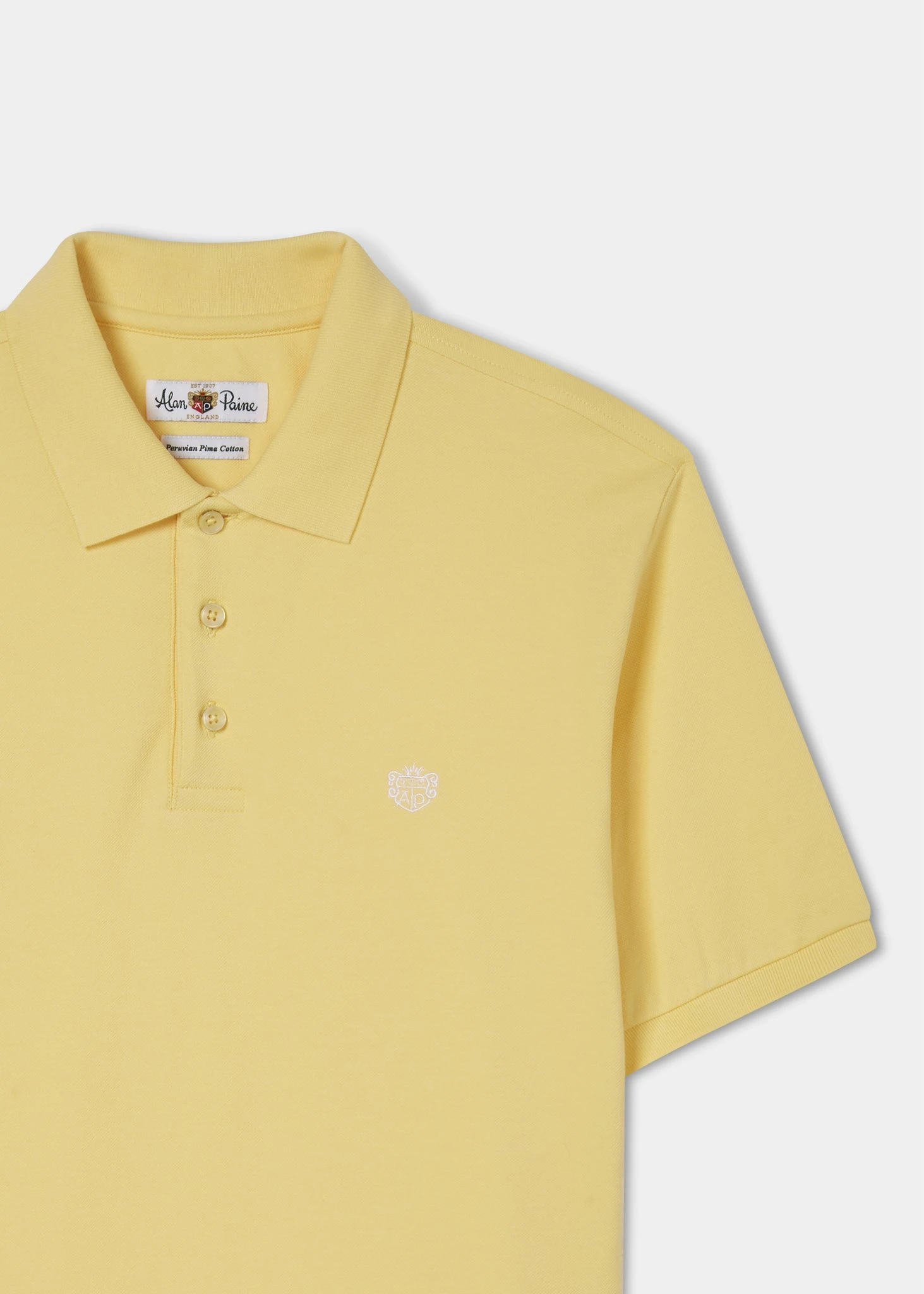 Fritton Pique Polo Shirt In Lemon 2 Fritton Pique Polo Shirt In Lemon - Image 2