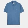 Fritton Pique Polo Shirt In Mid Blue -Elegant Wear World ls2008 fritton mens pique polo shirt mid blue 1