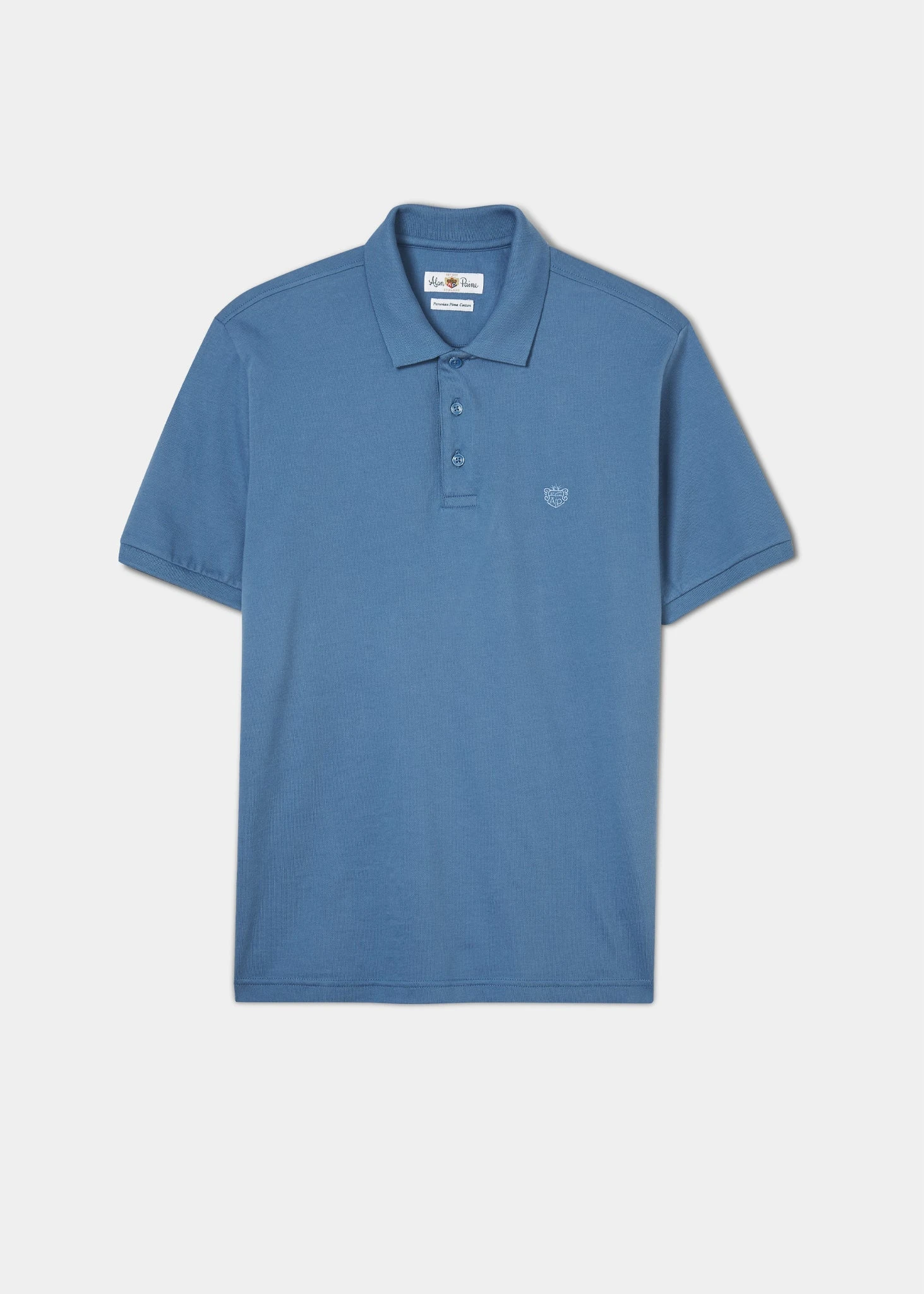 Fritton Pique Polo Shirt In Mid Blue 1 Fritton Pique Polo Shirt In Mid Blue