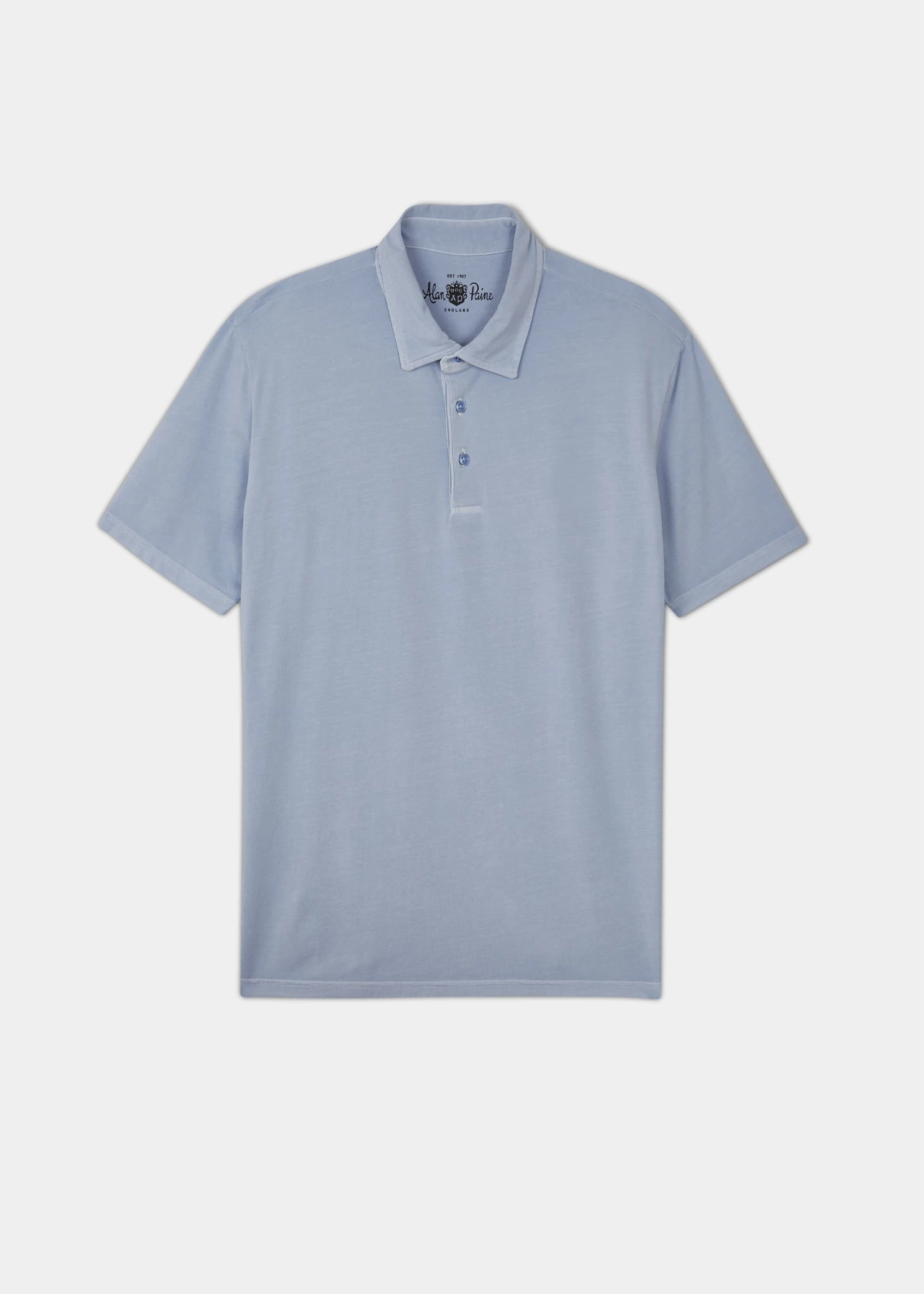 Tutbury Faded Dye Polo Shirt In Light Blue - Without Emblem 1 Tutbury Faded Dye Polo Shirt In Light Blue - Without Emblem