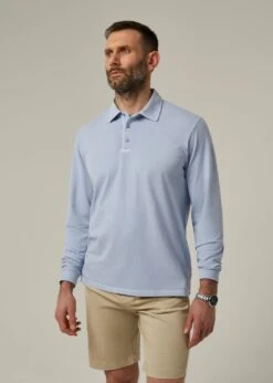 Storwood Long Sleeve Polo Shirt In Light Blue 5 Storwood Long Sleeve Polo Shirt In Light Blue -Elegant Wear World ls2202n storwood long sleeve faded dye jersey light blue 1