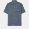 Waterbeach Striped Polo Shirt In Navy - Sports Fit