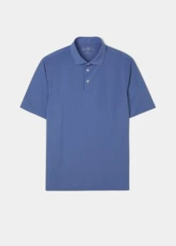 Rockbourne Performance Polo In Mid Blue - Sports Fit