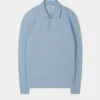 Reed Long Sleeve Polo In Light Blue. -Elegant Wear World ls2304 reed long sleeve polo light blue