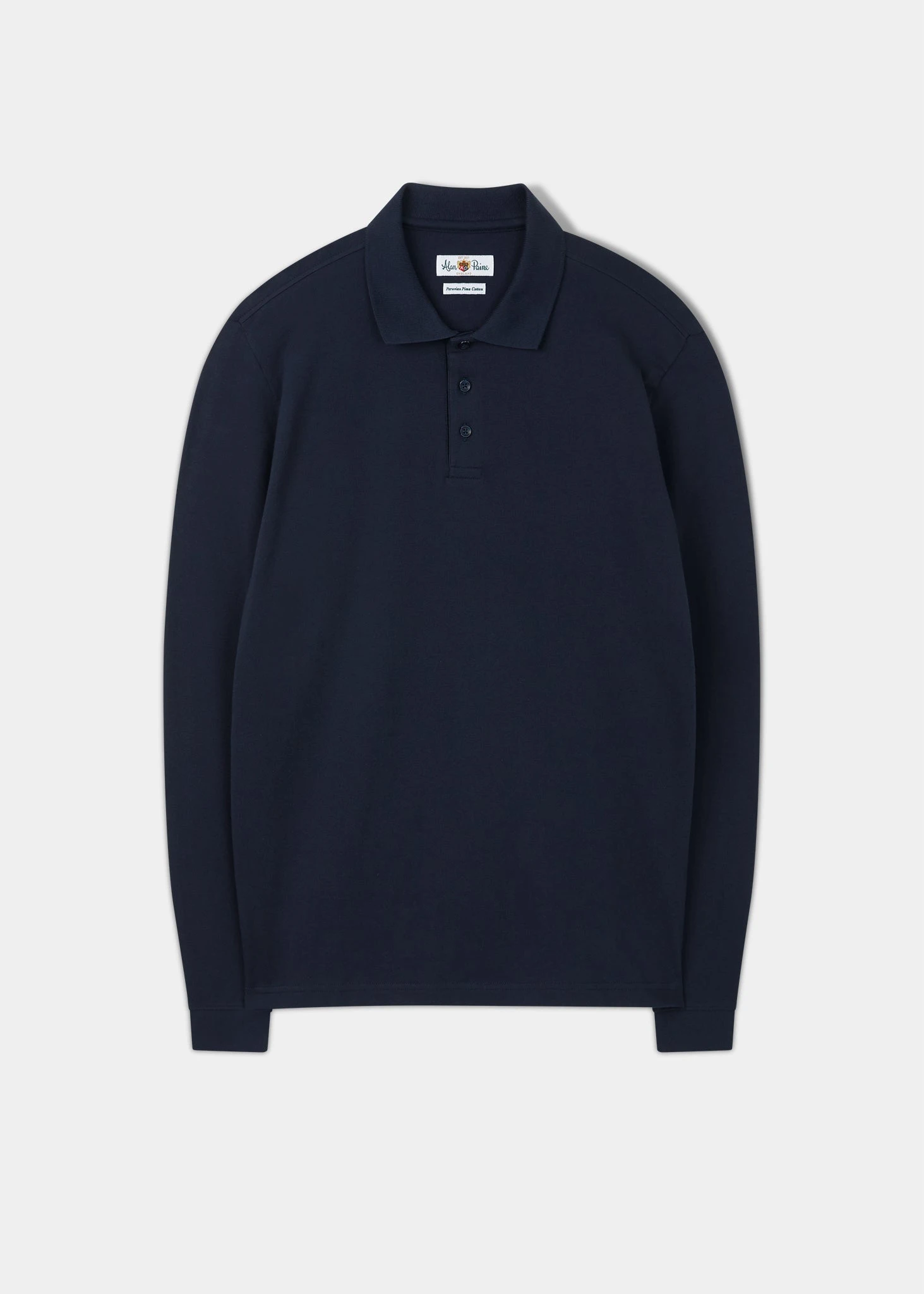 Reed Long Sleeve Polo In Navy 1 Reed Long Sleeve Polo In Navy