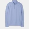 Rainford Performance 1/4 Zip Mock Neck In Light Blue -Elegant Wear World ls2403 rainford long sleeve mock neck light blue