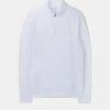 Rainford Performance 1/4 Zip Mock Neck In White -Elegant Wear World ls2403 rainford long sleeve mock neck white
